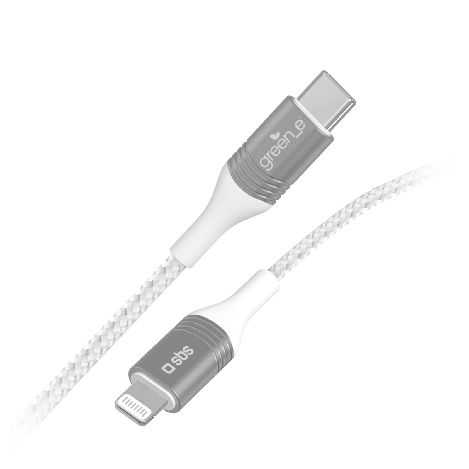 Sbs Câble De Données Et De Recharge Usb-C - Lightning Avec Kit De Recyclage Blanc Unique