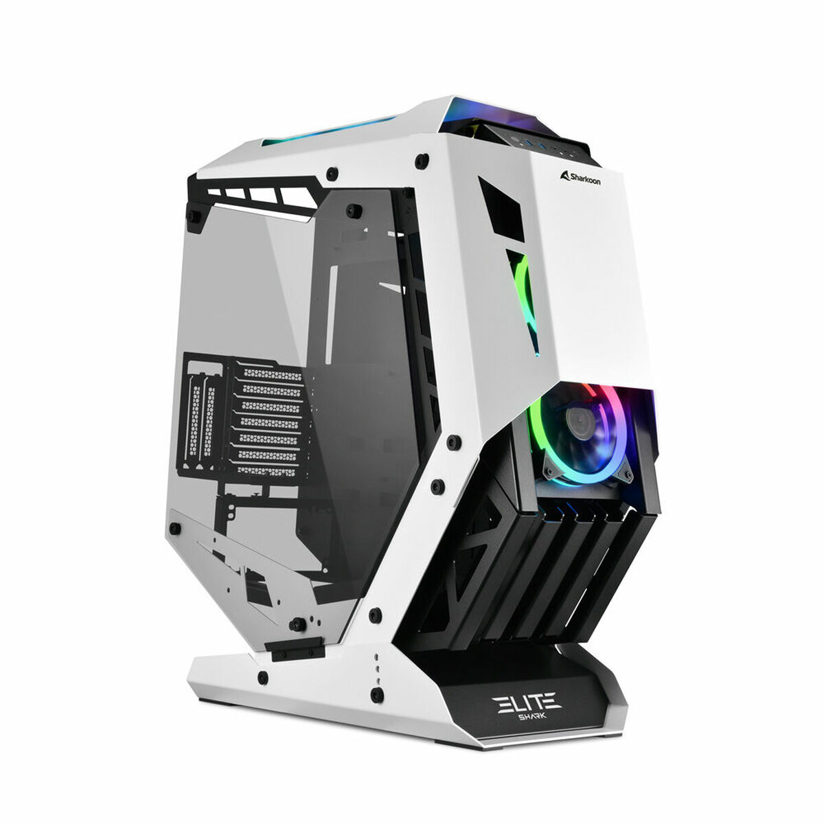 Sharkoon Boîtier Atx Semi-Tour Elite Shark Ca700 Led Rgb Noir/Blanc Unique