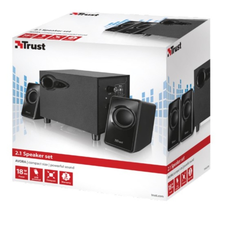 Trust Haut-Parleurs De Pc Avora 2.1 Noir Unique