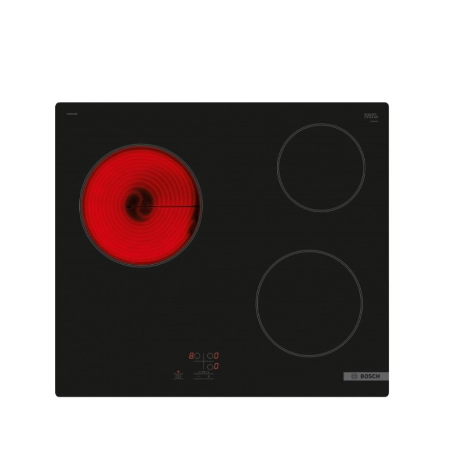 Bosch - Table De Cuisson Vitrocéramique 60Cm 3 Feux 5400W - Pkm61raa8f Noir Unique