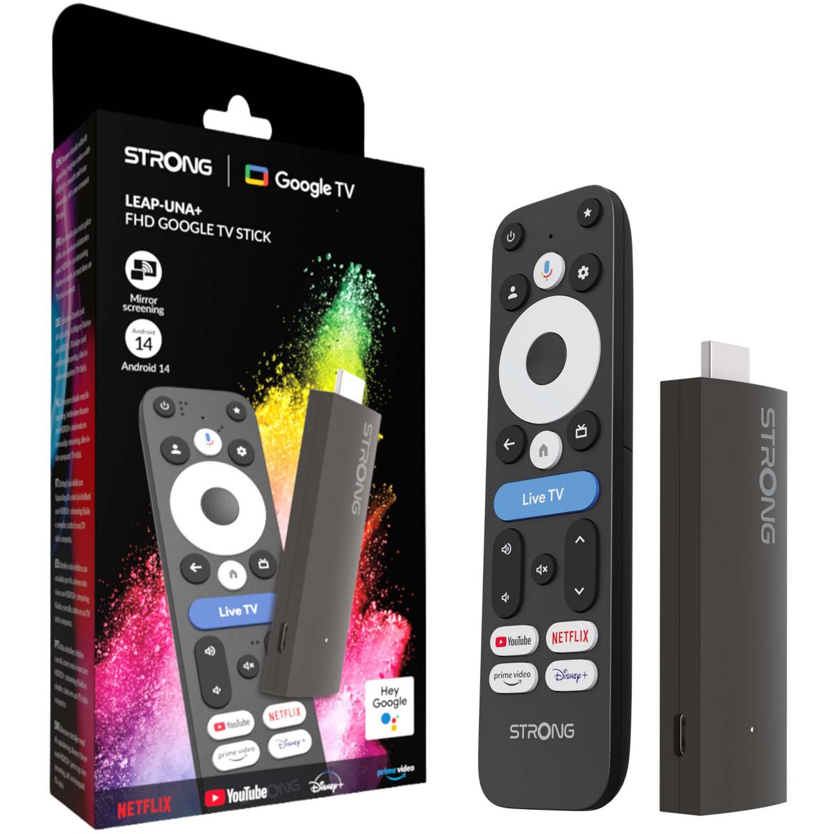 Strong Clé Leap-Una + Stick Android Tv Fhd Noir Unique
