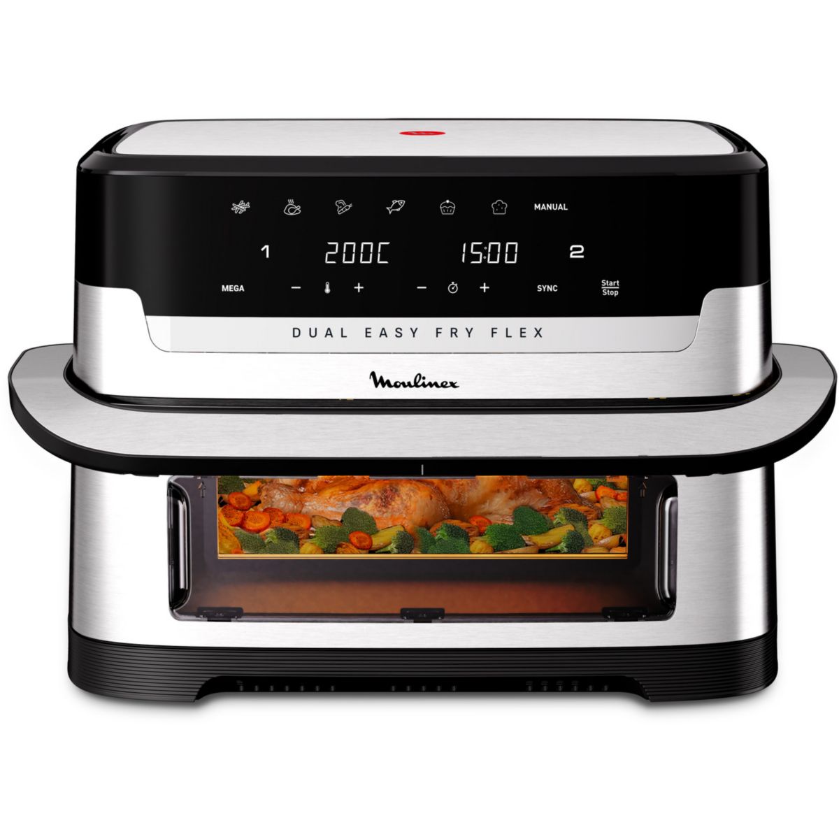 Moulinex Friteuse Sans Huile Easy Fry Dual Flex Ez922df0 Noir Unique