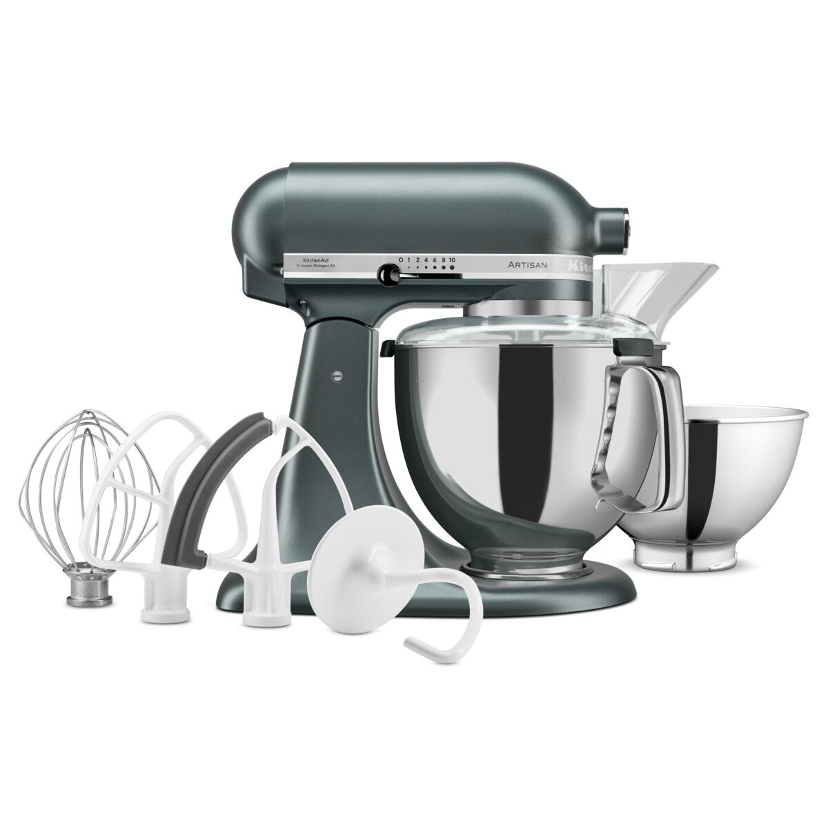 Kitchenaid Robot Pâtissier 5Ksm175psejp Genévrier, 4,8 L, Bol Avec Poignée + Bol 3 L, Batteur Souple Et Couvercle Unique