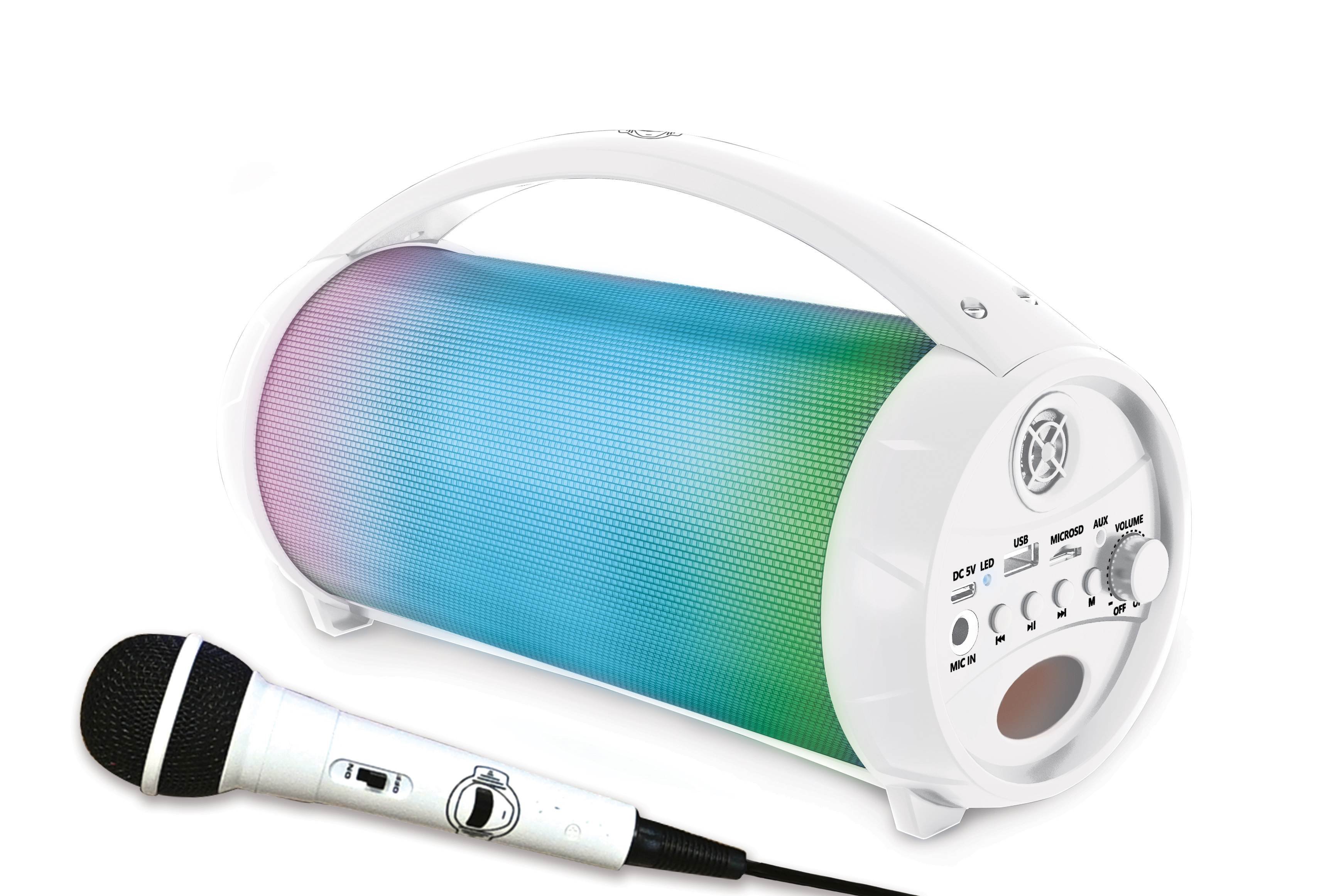 Lexibook Enceinte Bluetooth Lumineuse Avec Micro Iparty Blanc Unique
