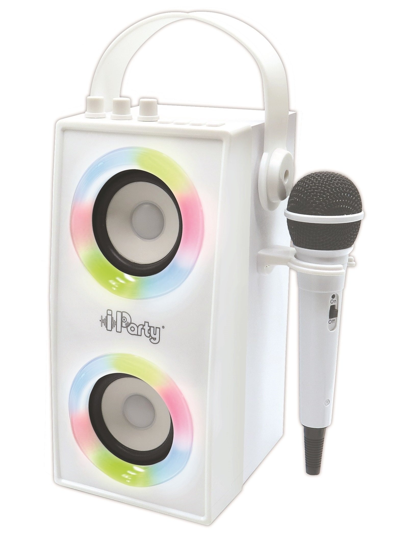 Lexibook Enceinte Bluetooth Portable Avec Micro Et Effets Lumineux Iparty Blanc Unique