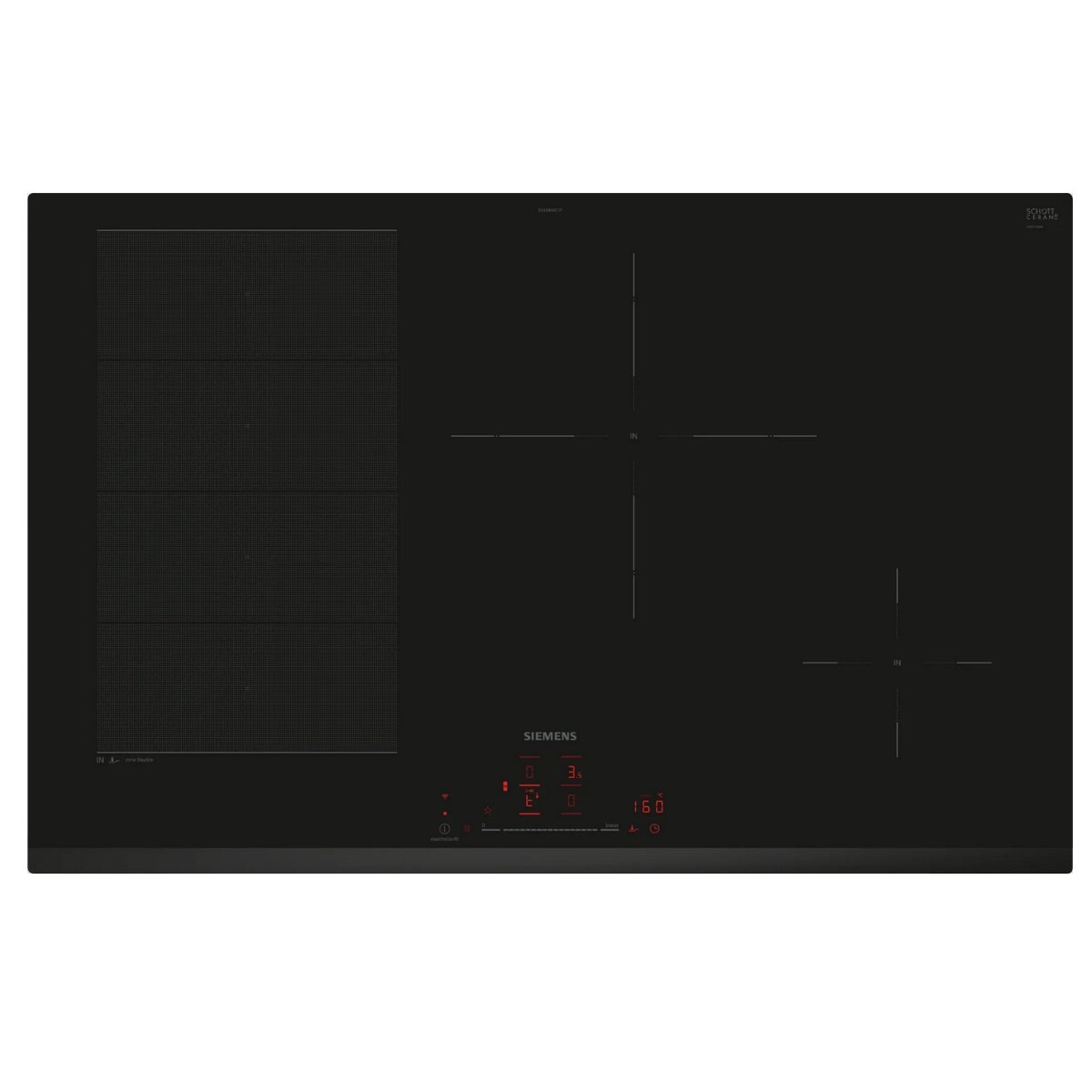 Siemens - Table De Cuisson Induction 80Cm 4 Feux 7400W - Ex83rhec1f Noir Unique