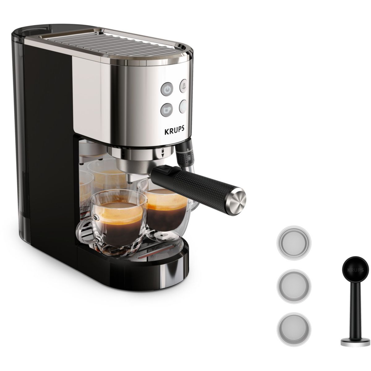 Krups Machine À Expresso Xp444c10 Pompe Virtuoso + Gris Acier Unique