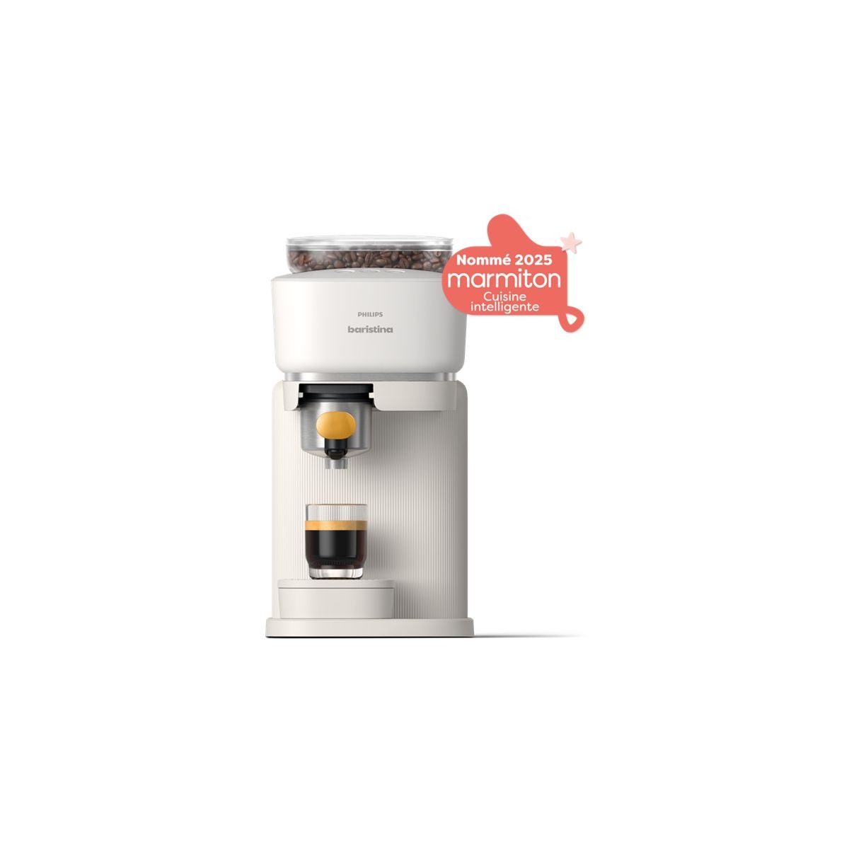 Philips Machine À Expresso Baristina Bar300/03 Cafetière À Grain He + Porte-Filtre Jaune Mangue Blanc Unique