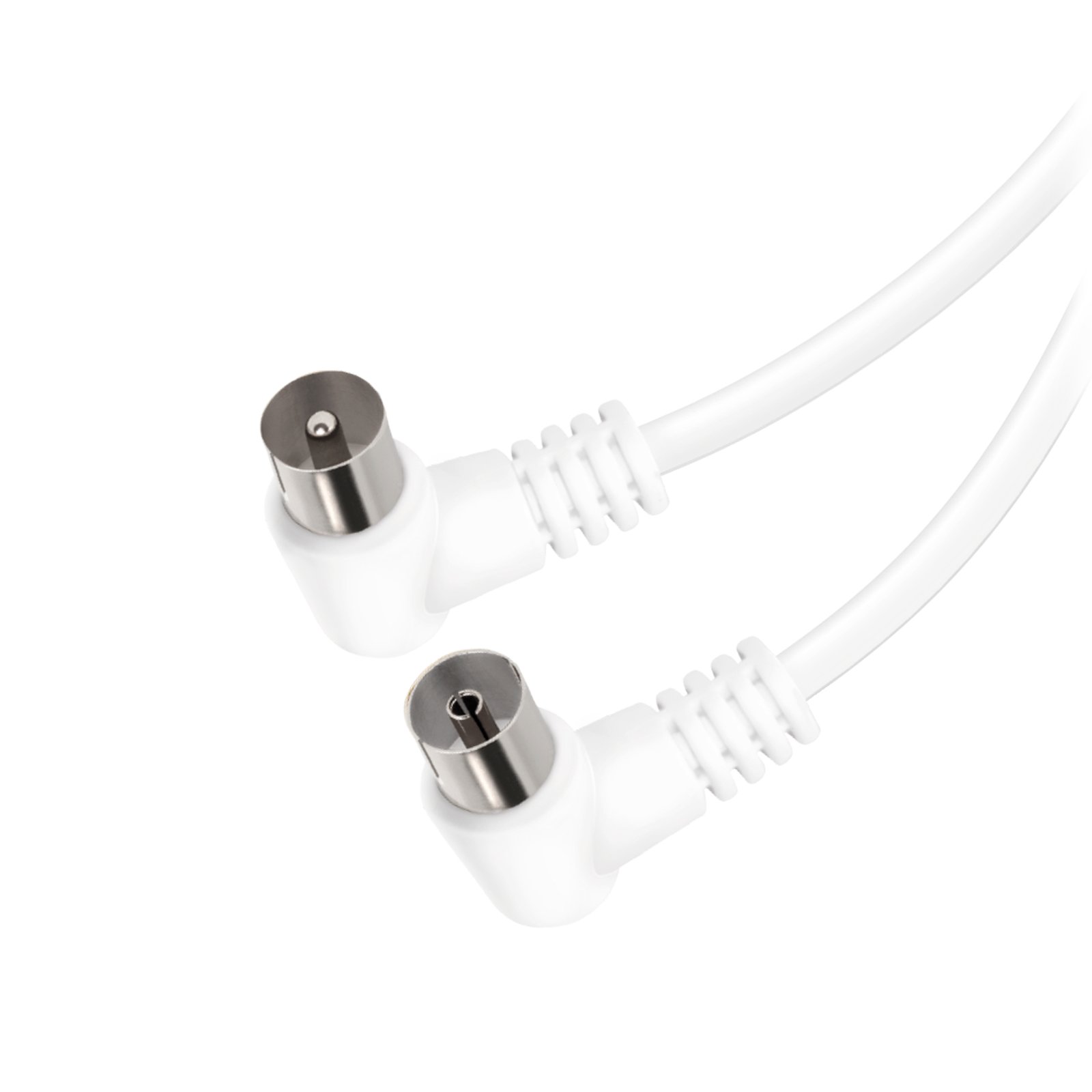 Vivanco Câble D'antenne 90 Db Avec Connecteurs Coudés Blanc Unique