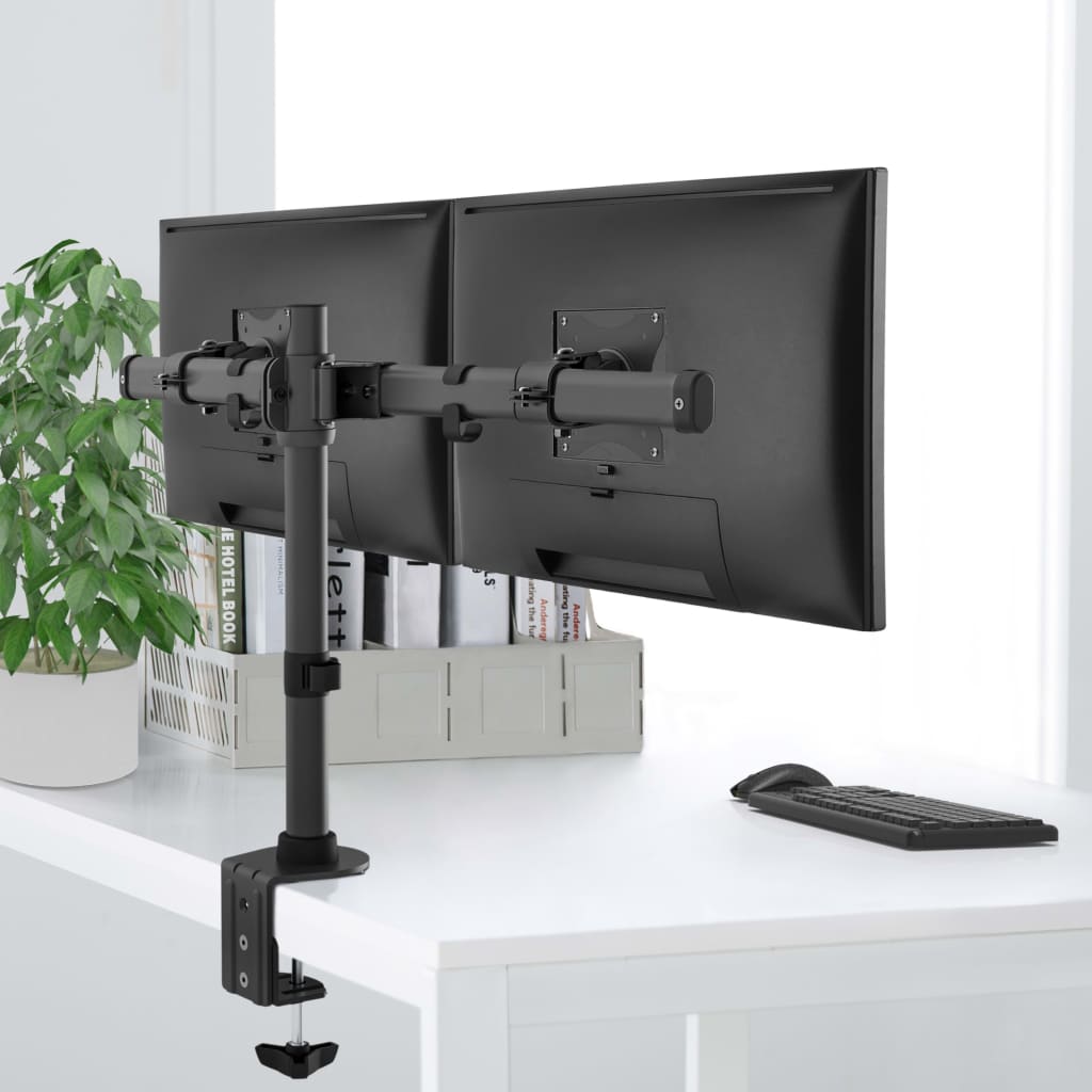 Newstar Support De Bureau Réglable De 2 Moniteurs 10"-27" 8 Cm Noir Unique