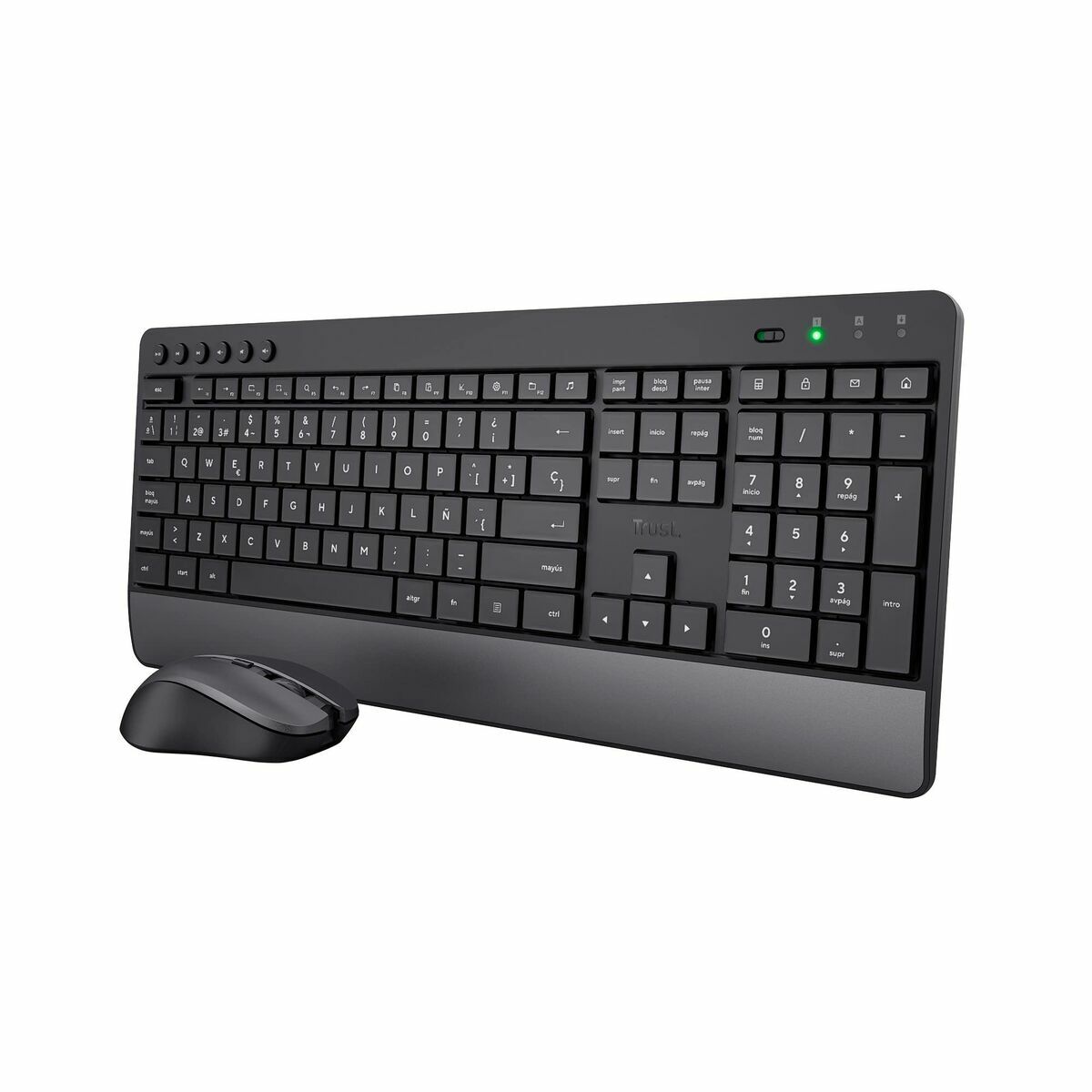 Trust Clavier Et Souris Trezo Espagnol Qwerty Espagnol Qzerty Noir Unique