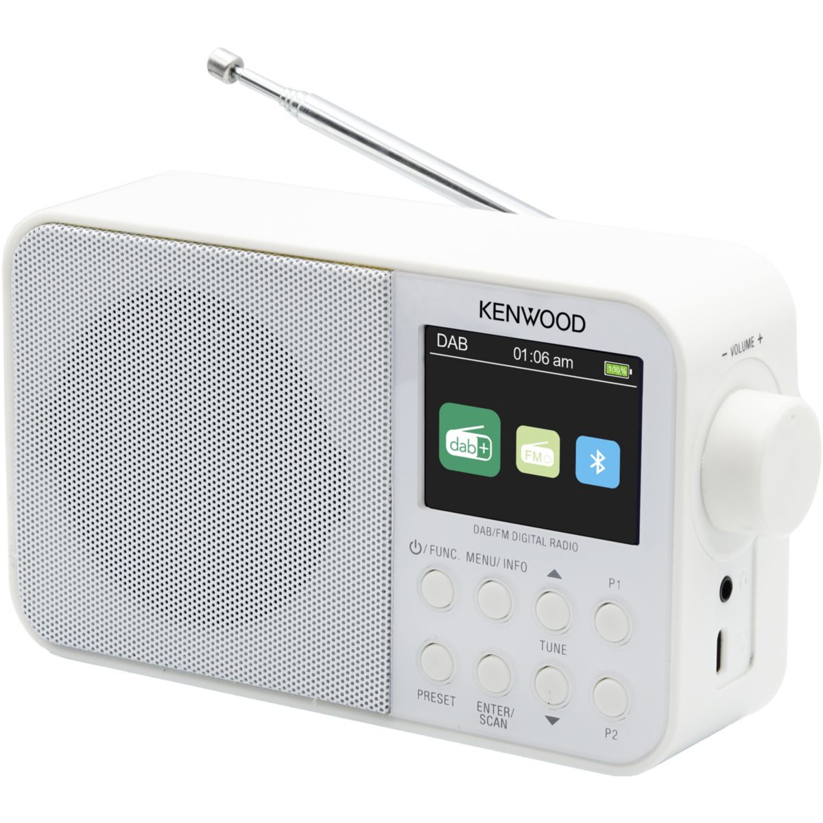 Kenwood Radio Dab Dab Bt Crm30dab-W Blanc Unique