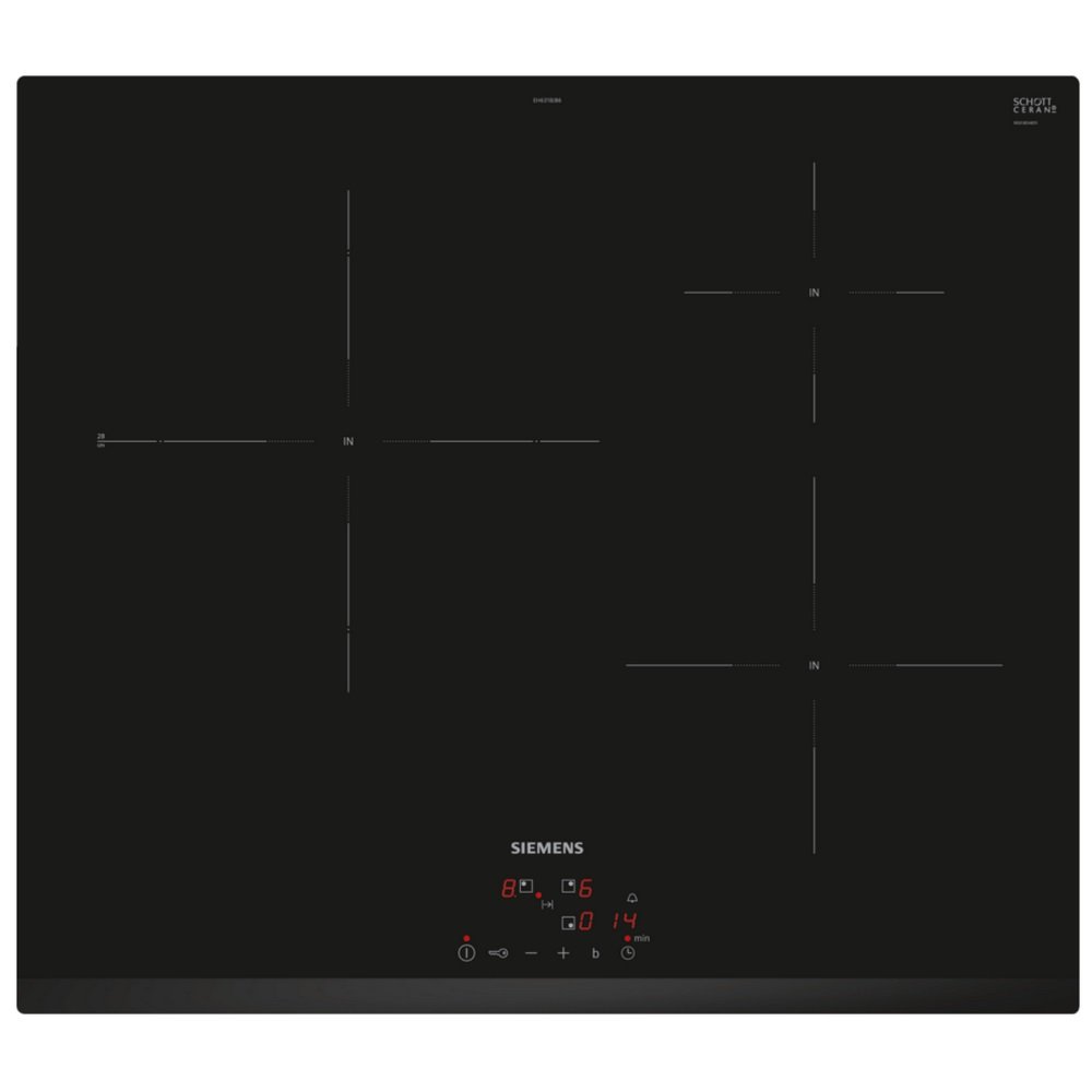 Siemens - Table De Cuisson Induction 60Cm 3 Foyers 7400W - Eh631bjb6e Noir Unique