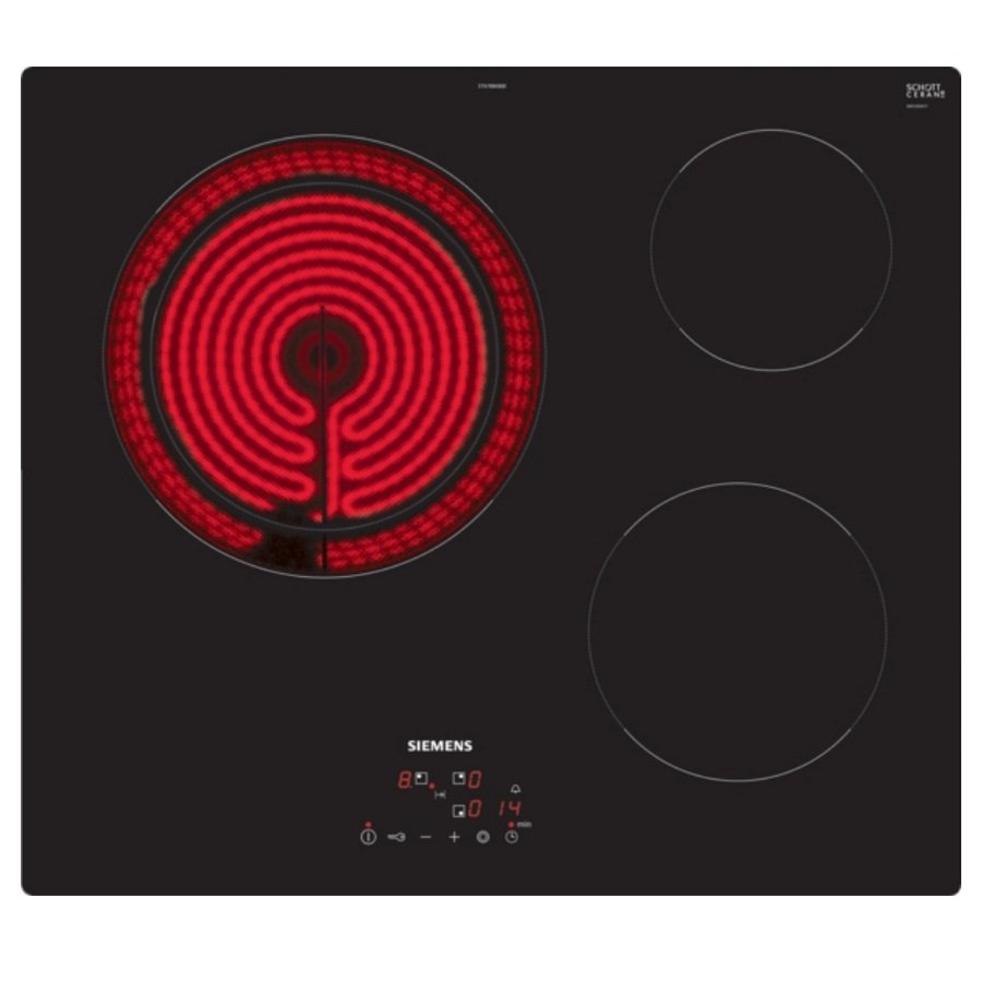 Siemens - Table De Cuisson Vitrocéramique 60Cm 3 Feux 5700W - Et61rbkb8e Noir Unique