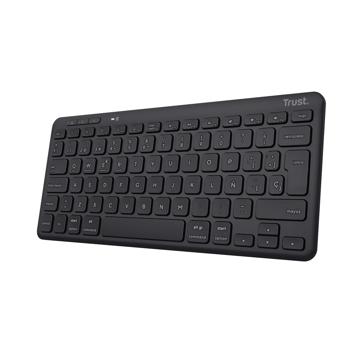 Trust Clavier Sans Fil 25059 Espagnol Qwerty Noir Unique