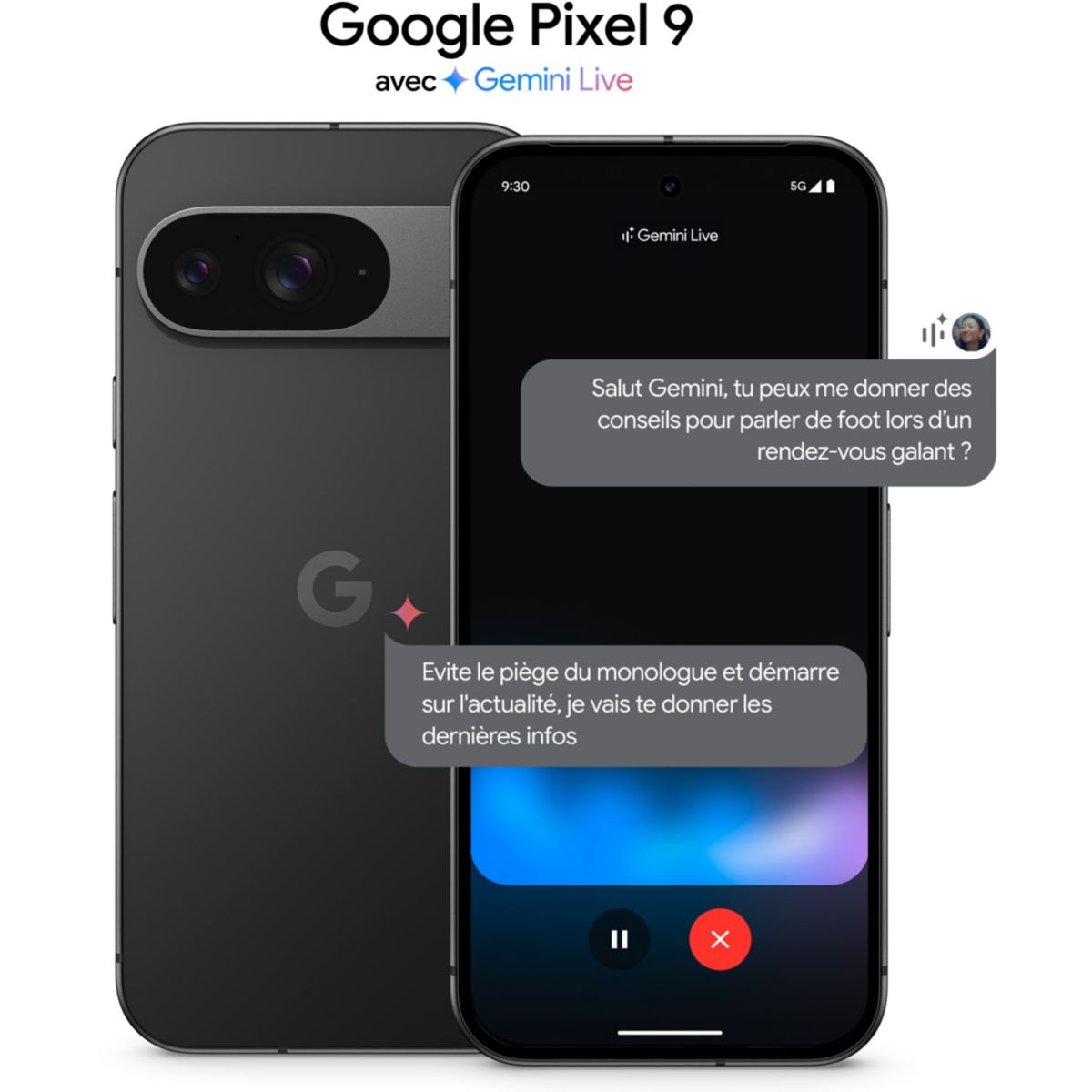 Google Smartphone Pixel 9 Volcanique 128Go Noir Unique