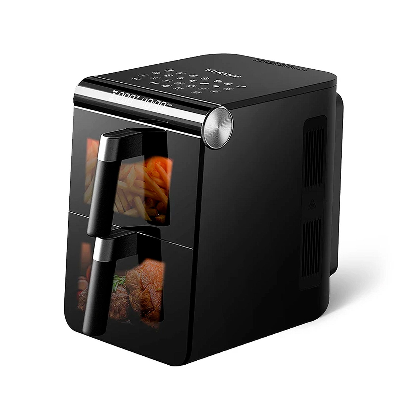 Dam Friteuse À Air Avec Double Compartiment De 6.5L. 1700W+1700W De Puissance. Noir Unique