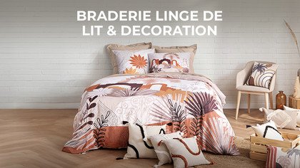 Selección de textil de cama y decoración