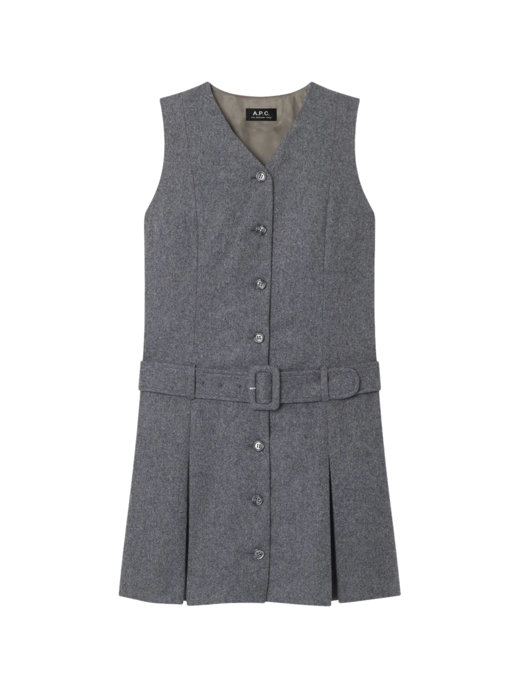 Apc A.P.C. Femme robe midi plissée grise