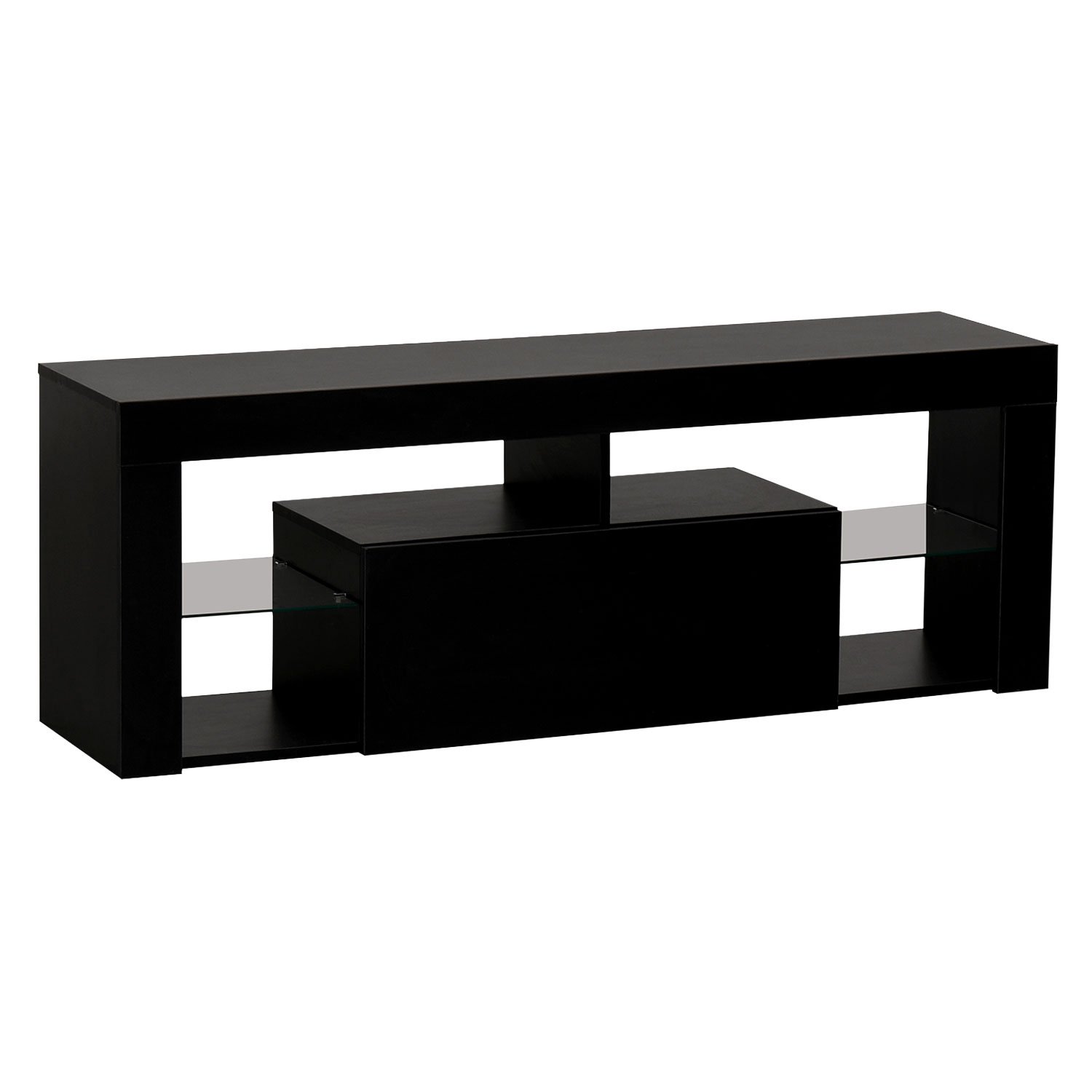 Happy Garden Meuble TV 140cm noir à LED DARYL