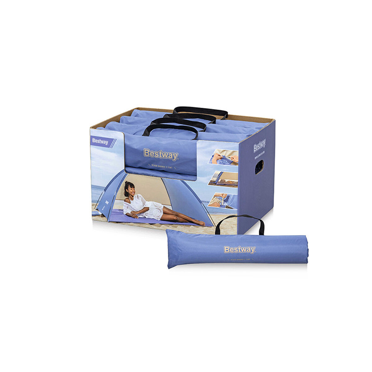 Bestway Bestway Tente de Plage Bleu 200 x 120 x 95 cm