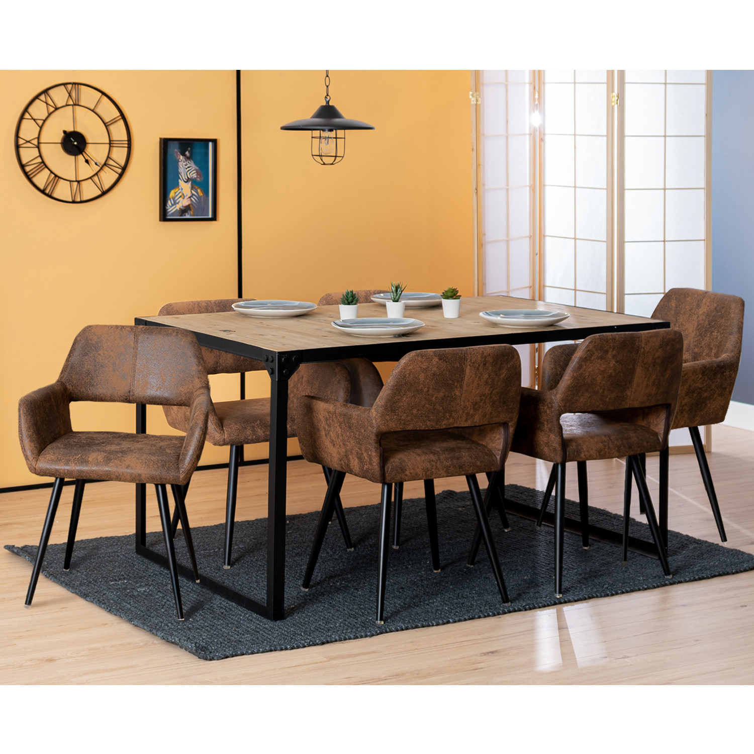 SAMPUR - lot 4 Chaise Épura de Salle à Manger | Chaise de Bureau et de Salon Design Rétro Scandinave avec Coussin Intégré | Chaise de Salle d'Attente Rembourrée avec Pieds en