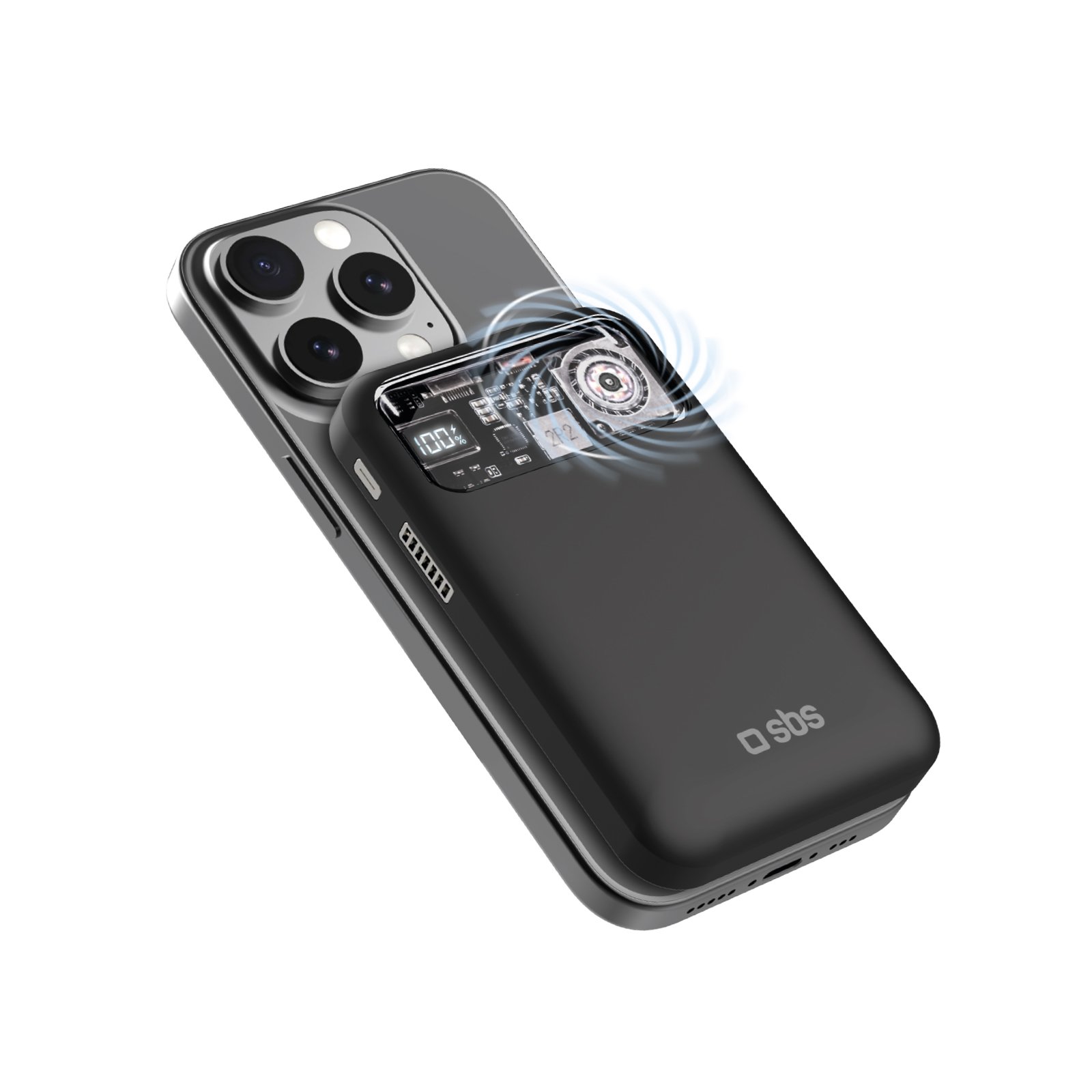 Sbs Batterie Externe sans fil 10000 mAh Power Bank avec ventilateur de refroidissement