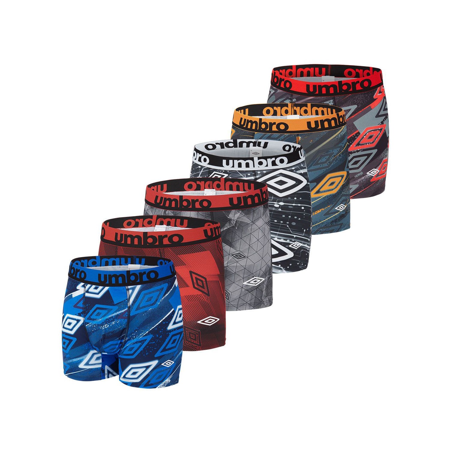 Umbro Pack Surprise de 6 Boxers microfibre homme