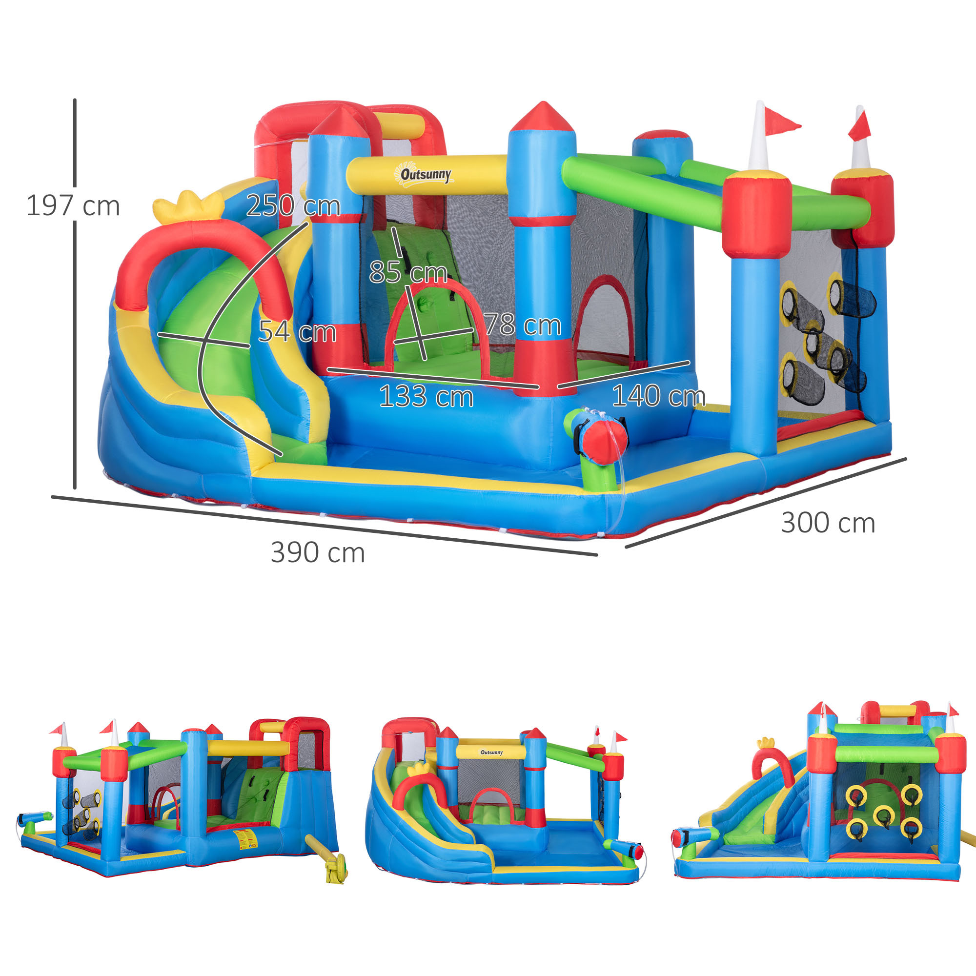 Outsunny Château Gonflable Avec Toboggan Trampoline Piscine Et Mur D Escalade 3 Ans Avec Gonfleur Et Sac De Transport~17bffjjc1r801 Outsunny Château Gonflable Avec Toboggan Trampoline Piscine Et Mur D Escalade 3 Ans Avec Gonfleur Et Sac De Transport~17bffjjc1r801