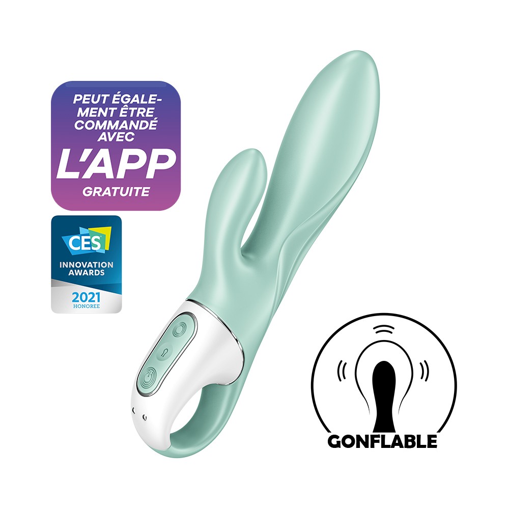 Satisfyer Vibromasseur rabbit gonflant connecté, USB Air Pump Bunny 5+ Satisfyer