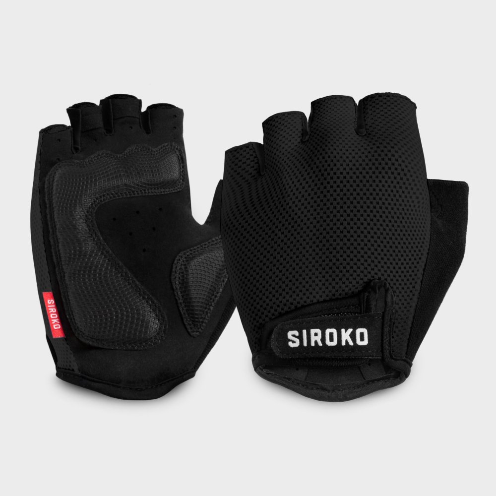 Siroko Mitaines de vélo Cyclisme Homme et Femme Aero Black Noir XXS
