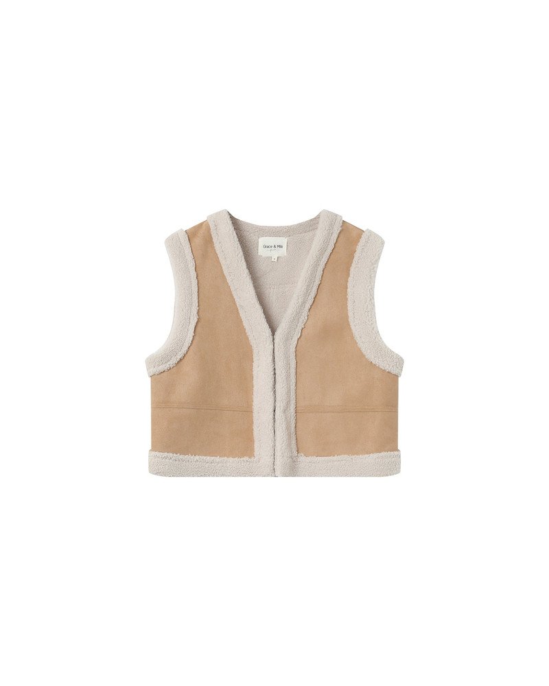 Sohen Veste en daim et shearling sable Sohen - 4250