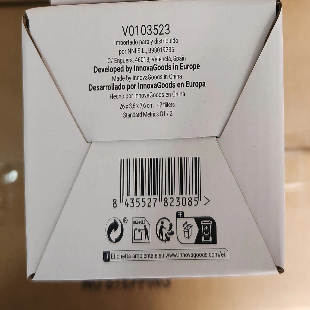 Pommeau De Douche InnovaGoods Heliwer - Filtre à Eau, Hélice Pour Pression, économie D'eau, Rotation 360°, Bouton On/off