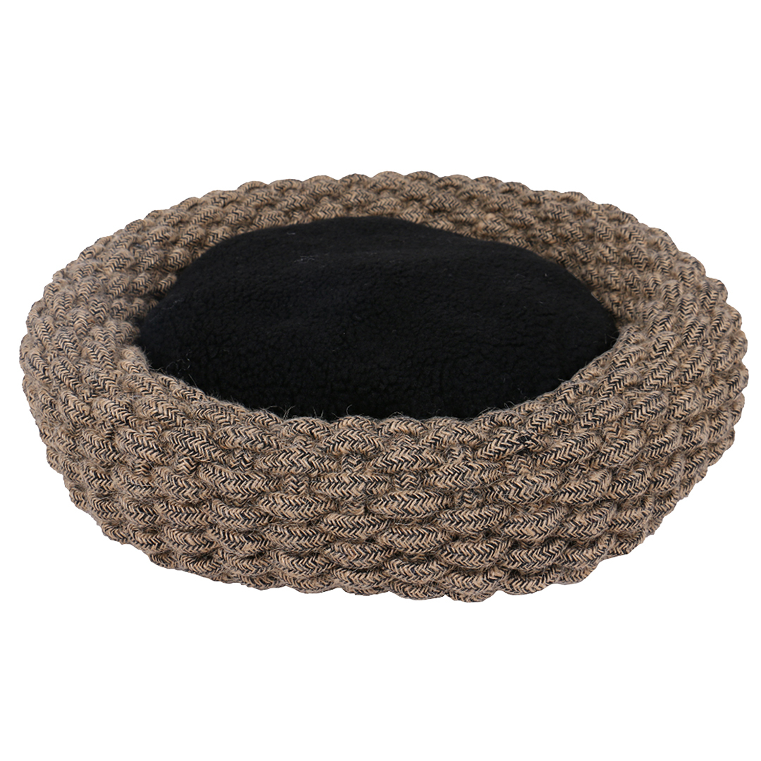 Duvoplus Panier pour chien ronde en corde de coton Duvoplus Espresso