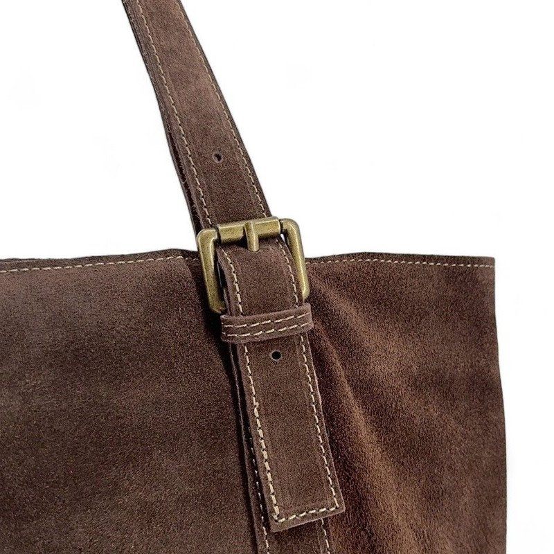 Sac cabas en cuir nubuck TOKYO Marron foncé