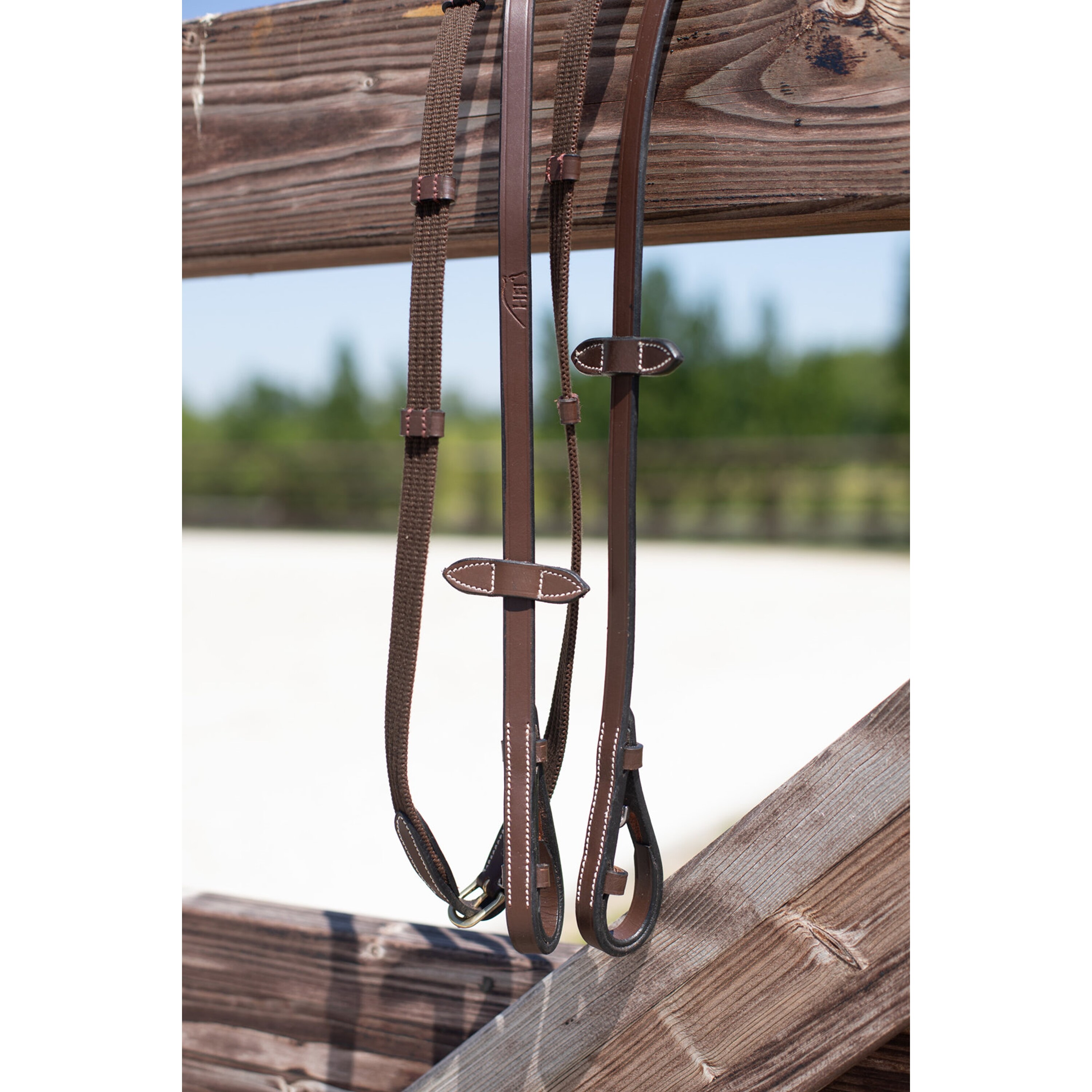 Hfi Rênes pour cheval en toile et boucles en cuir HFI