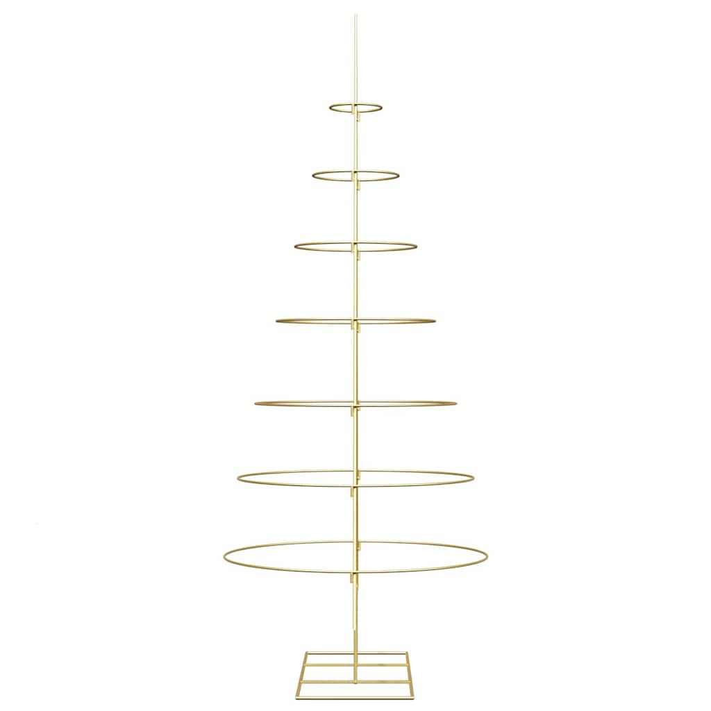 Sapin De Noël En Métal Doré 210 Cm - Design Moderne, Acier Peint, Support Intégré - Décoration Intérieure élégante Pour Salon, Couloir