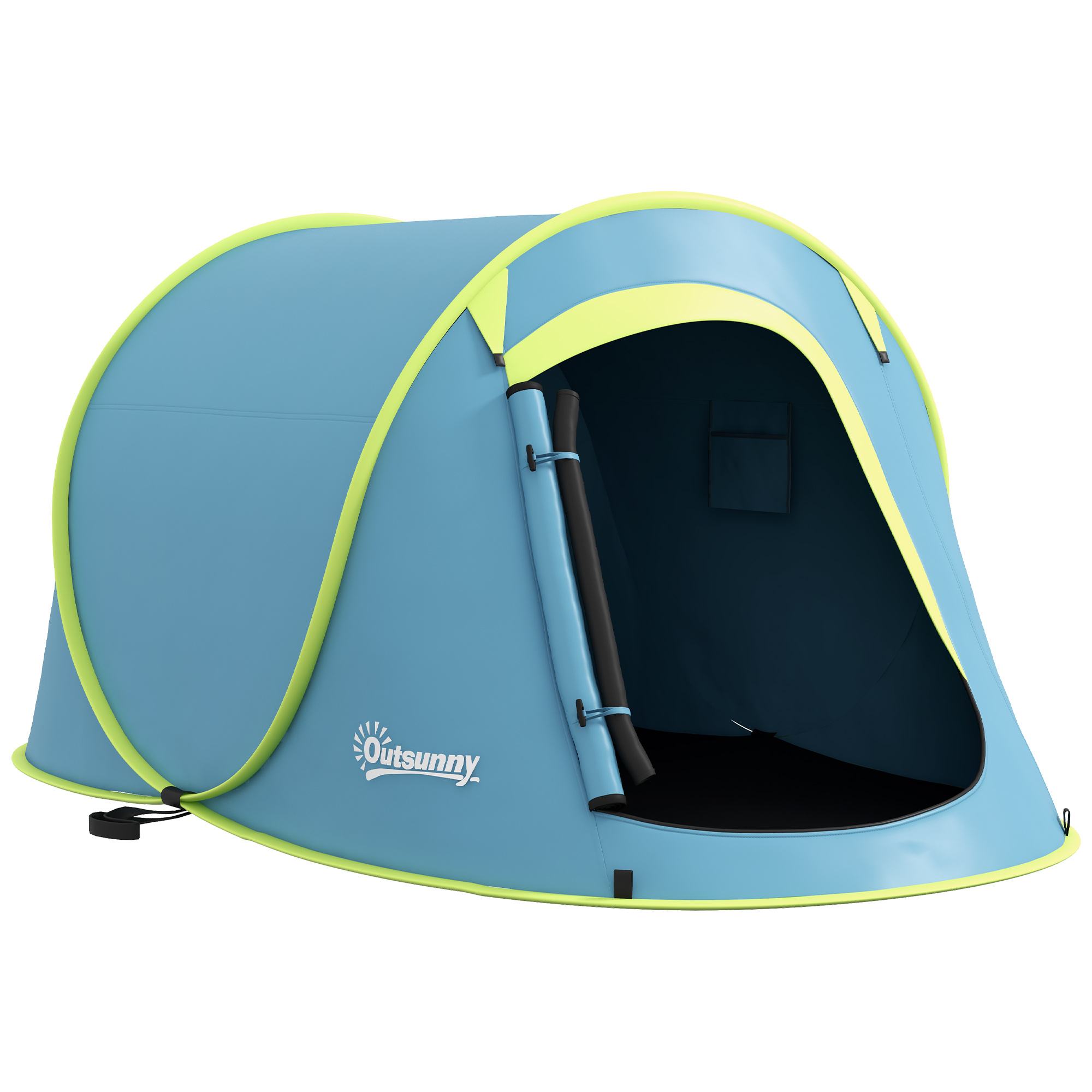 Outsunny Tente de camping automatique pop-up 2-3 pers. étanchéité 2000 mm sac bleu