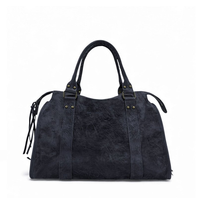 Sac à main en cuir brossé mat SANDSTORM Bleu marine