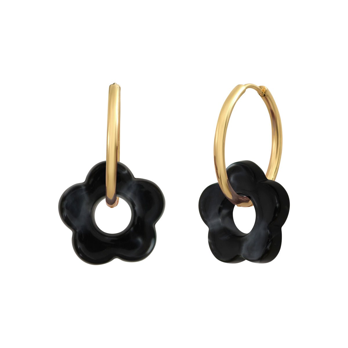 Clio Blue Boucles d'oreilles Flower 20mm - FEMME - Acier Doré, Acrylique