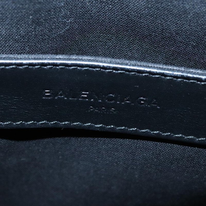 Balenciaga Estuche de cremallera marino de lona y cuero XL