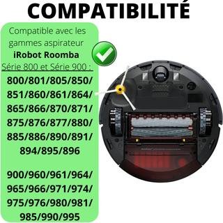 Pack de accesorios para iRobot Roomba Serie 800 900 850 860 870 880 890 960 971 980 990 Filtros/cepillos laterales/rodillos extractores Phonillico®