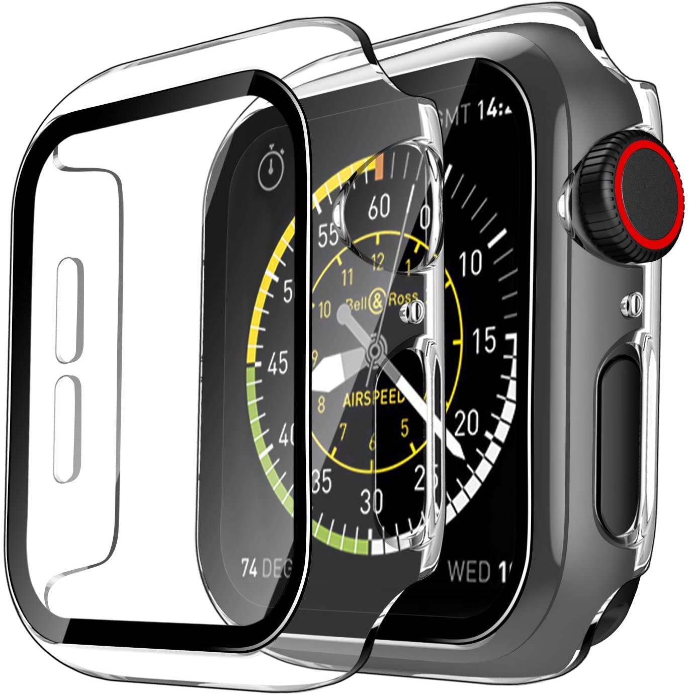 Phonillico Coque compatible Apple Watch 40mm Serie SE Serie 6 Serie 5 Serie 4 Protection rigide étui transparent écran verre trempé Phonillico®