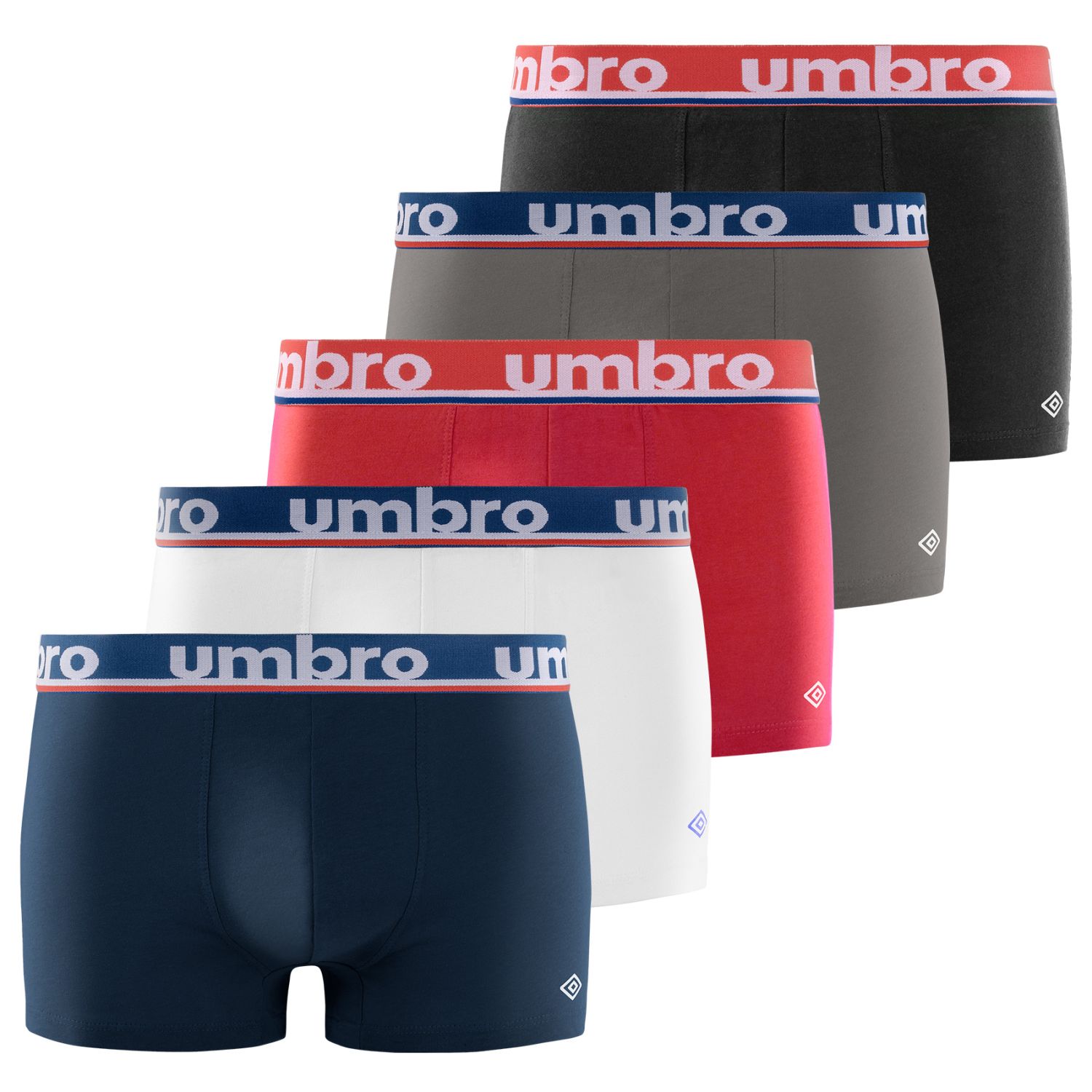 Umbro Lot de 5 Boxers coton homme uni