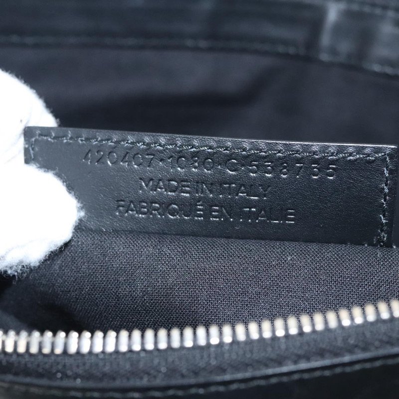 Balenciaga Estuche de cremallera marino de lona y cuero XL