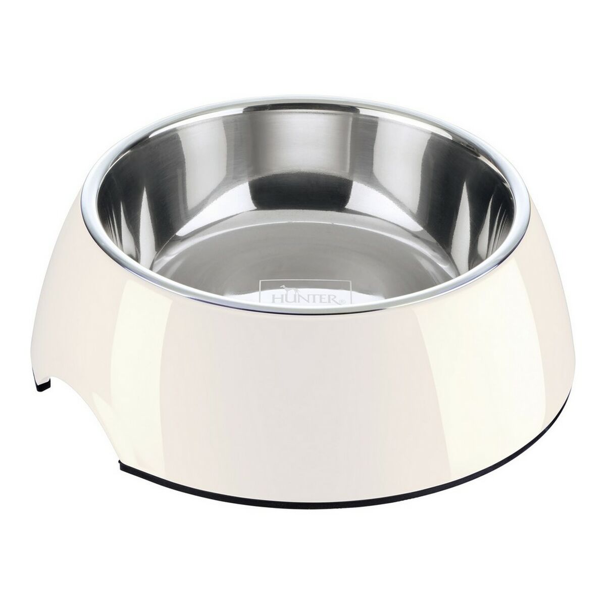 Hunter Hunter Mangeoire pour chiens Mélamine Acier inoxydable Blanc 160 ml (14,5 x 14,5 x 7 cm)