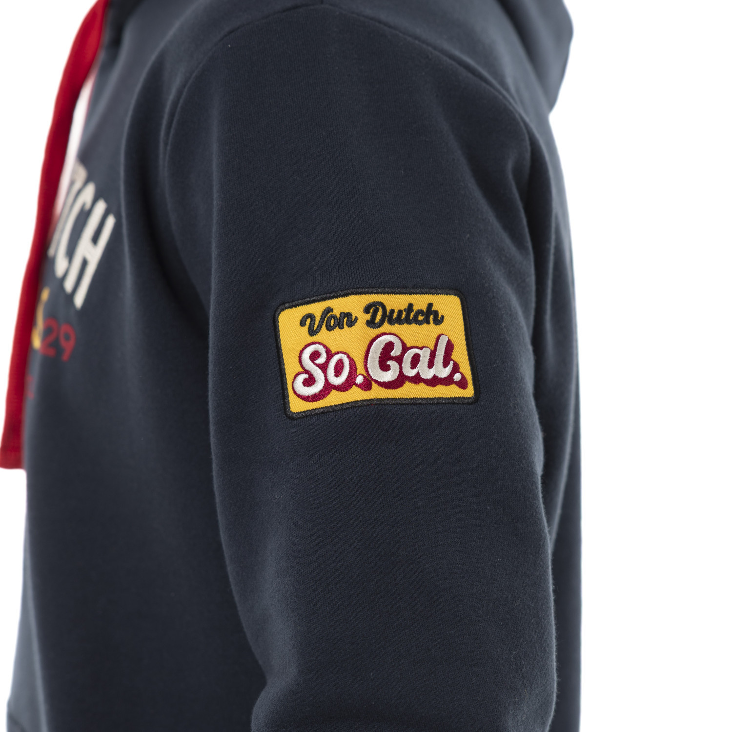 Sweat à Capuche Von Dutch Homme - Molleton Vert, Imprimé Logo, Poches Kangourou, Coupe Décontractée