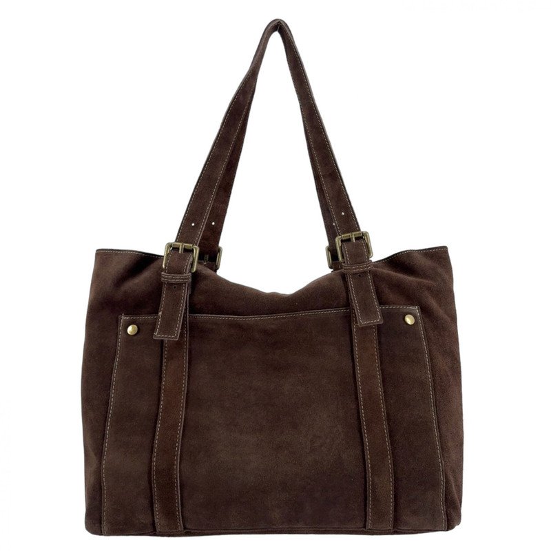 Sac cabas en cuir nubuck TOKYO Marron foncé