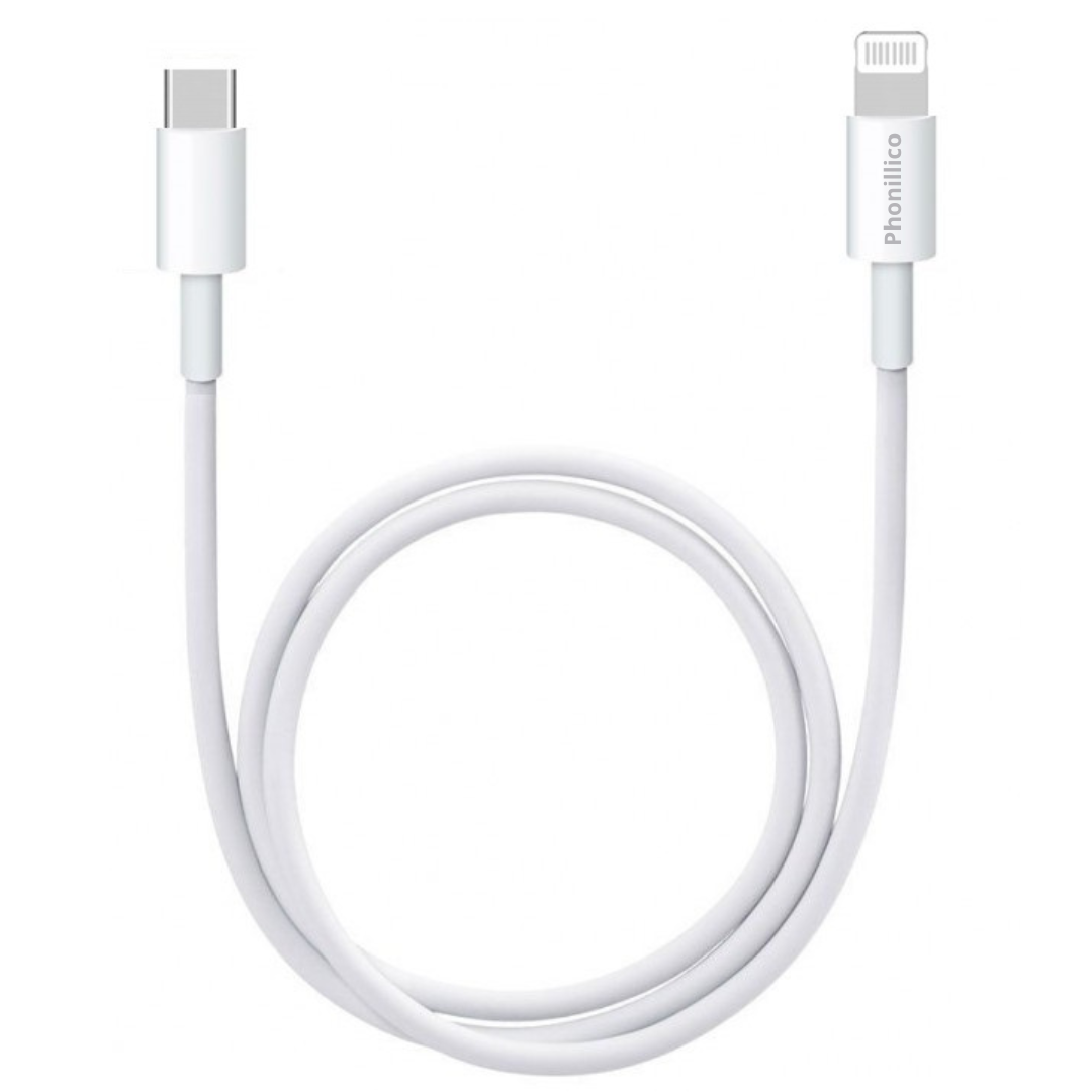 Phonillico Cable USB-C Lightning 2m Blanc pour iPhone Phonillico®