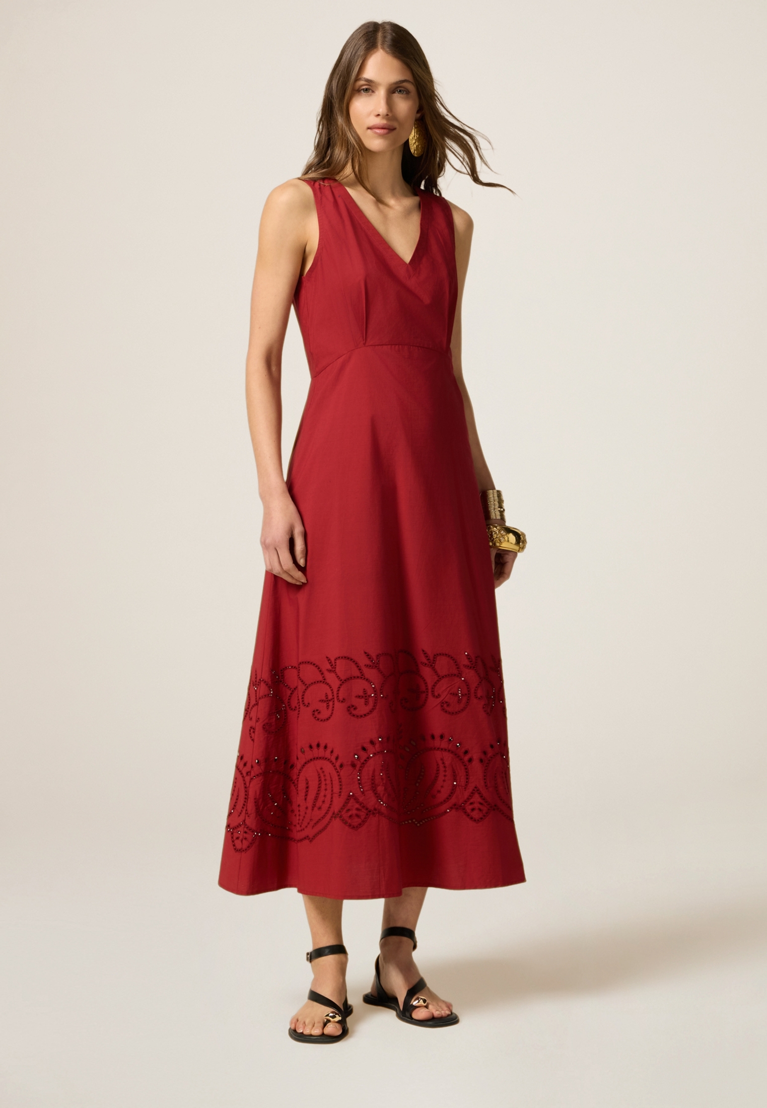 Oltre Oltre - Robe ligne A avec broderie anglaise